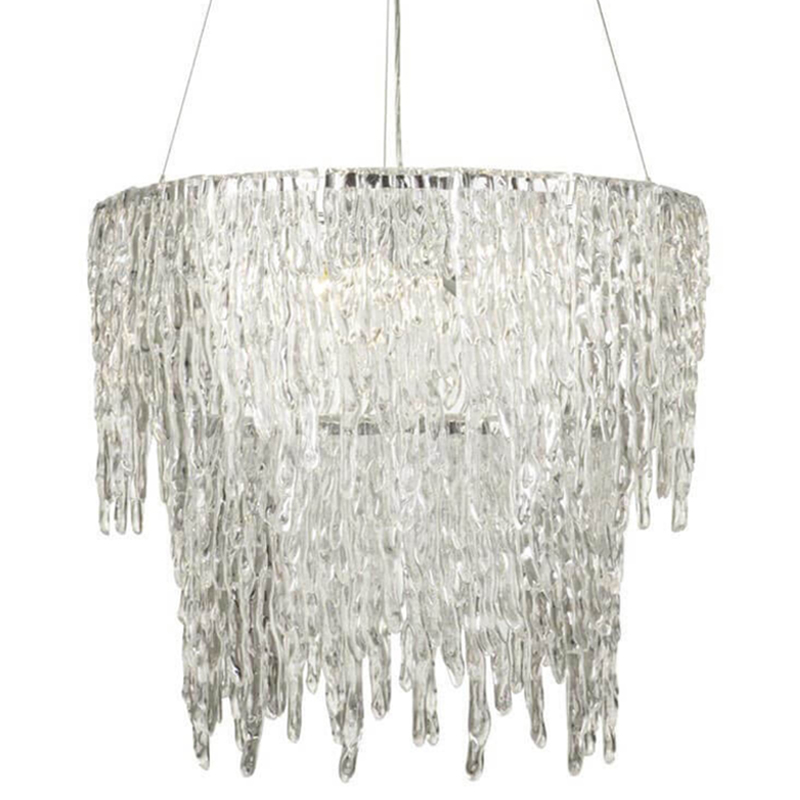 Люстра Cold Heart Silver Single two-tier Chandelier Хром Прозрачное Стекло Люстра Cold Heart Silver Single two-tier Chandelier Хром Прозрачное Стекло в Волгограде | Loft Concept