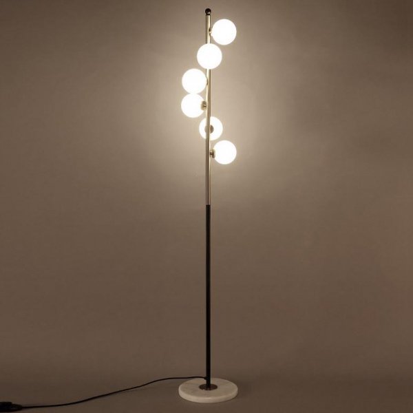 Торшер Celling Floor Lamp Черный Молочный Торшер Celling Floor Lamp Черный Молочный в Волгограде | Loft Concept