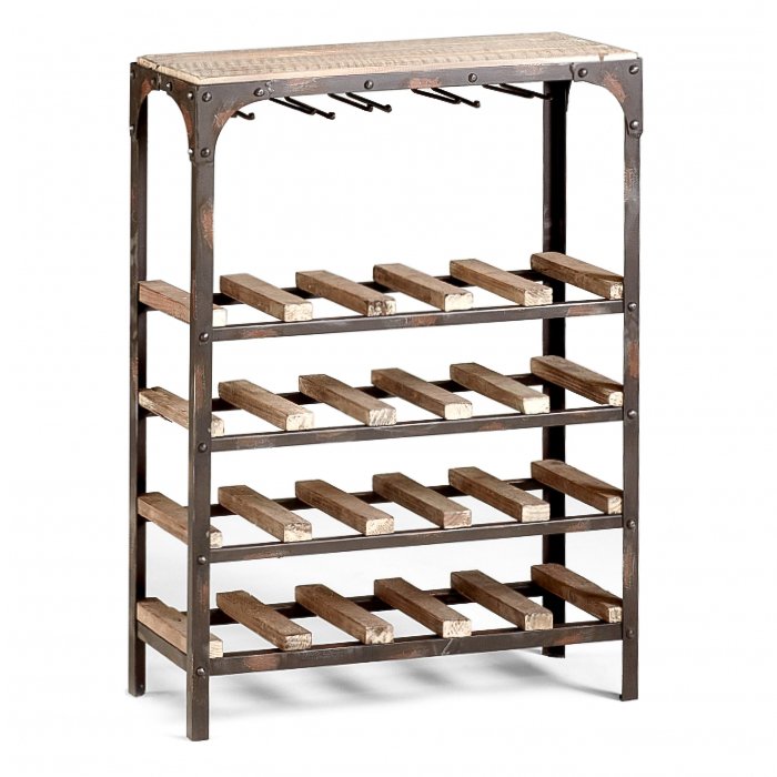 Стеллаж Industrial Metal Rust Console Wine Rack Стеллаж Industrial Metal Rust Console Wine Rack в Волгограде | Loft Concept