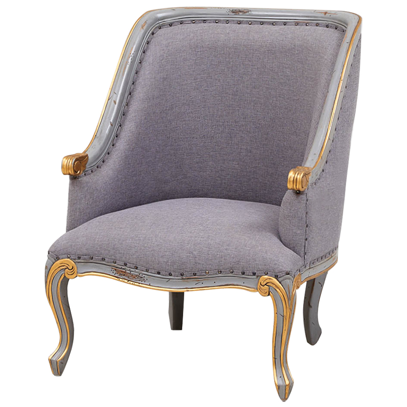 Кресло Fabienne French Seating Armchair Grey Серый Золотой Кресло Fabienne French Seating Armchair Grey Серый Золотой в Волгограде | Loft Concept