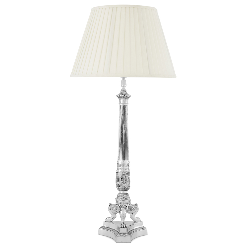 Настольная лампа Eichholtz Table Lamp Marchand Серебряный Белый Настольная лампа Eichholtz Table Lamp Marchand Серебряный Белый в Волгограде | Loft Concept