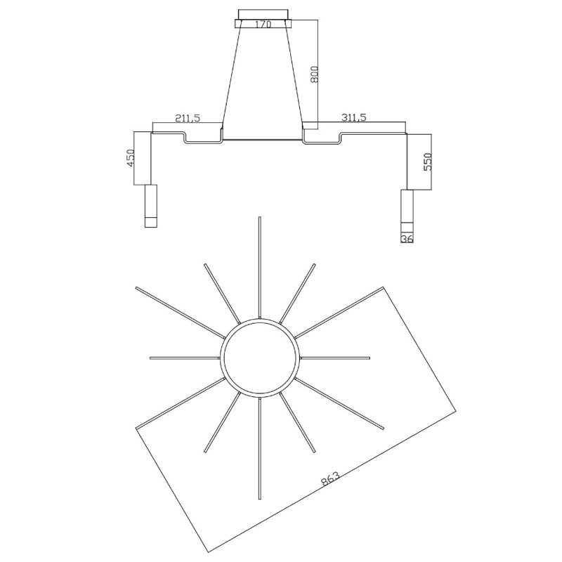 Wireflow LED White Suspension lam 12 патронов Wireflow LED White Suspension lam 12 патронов в Волгограде