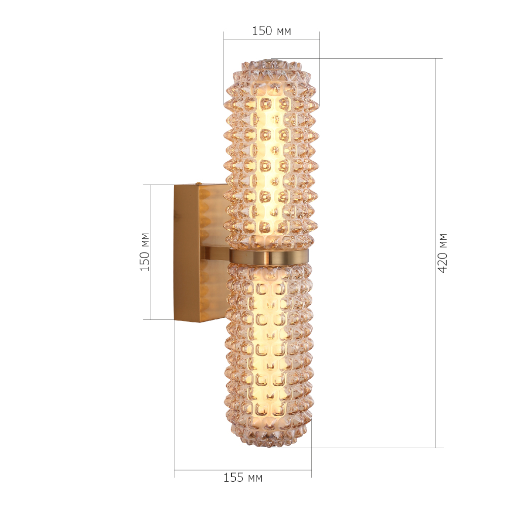 Бра с факутрным стеклянным плафоном Шампань Sonora в Волгограде