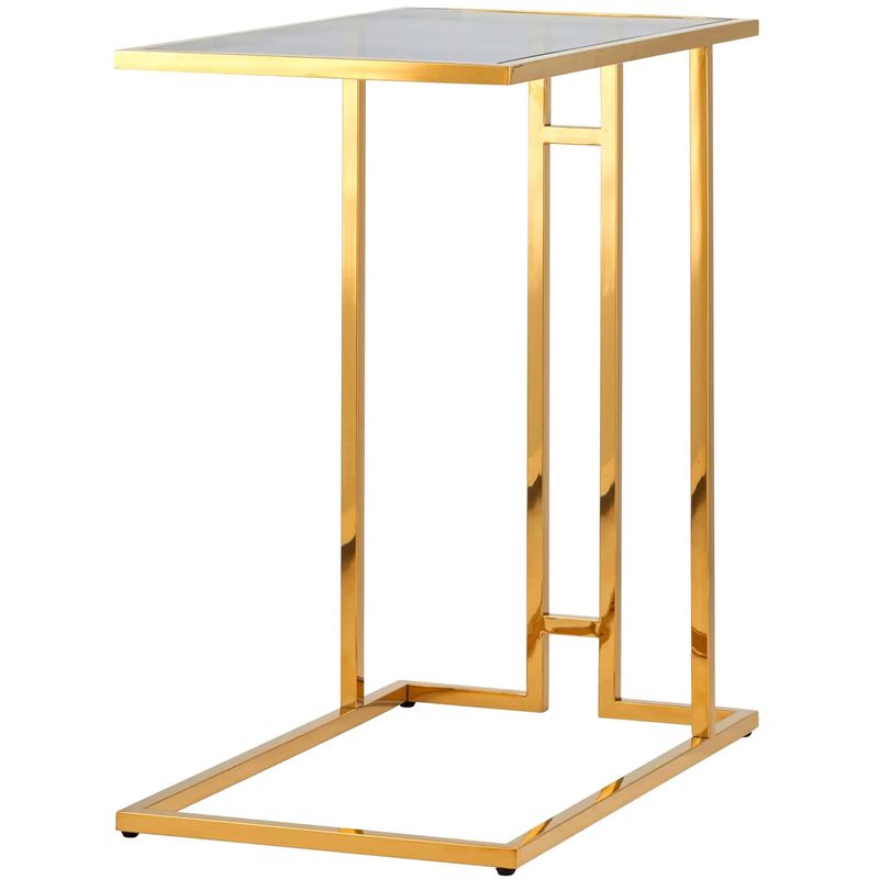 Стол приставной Lasker Milan Tables Gold Золотой Стекло Смок Стол приставной Lasker Milan Tables Gold Золотой Стекло Смок в Волгограде | Loft Concept