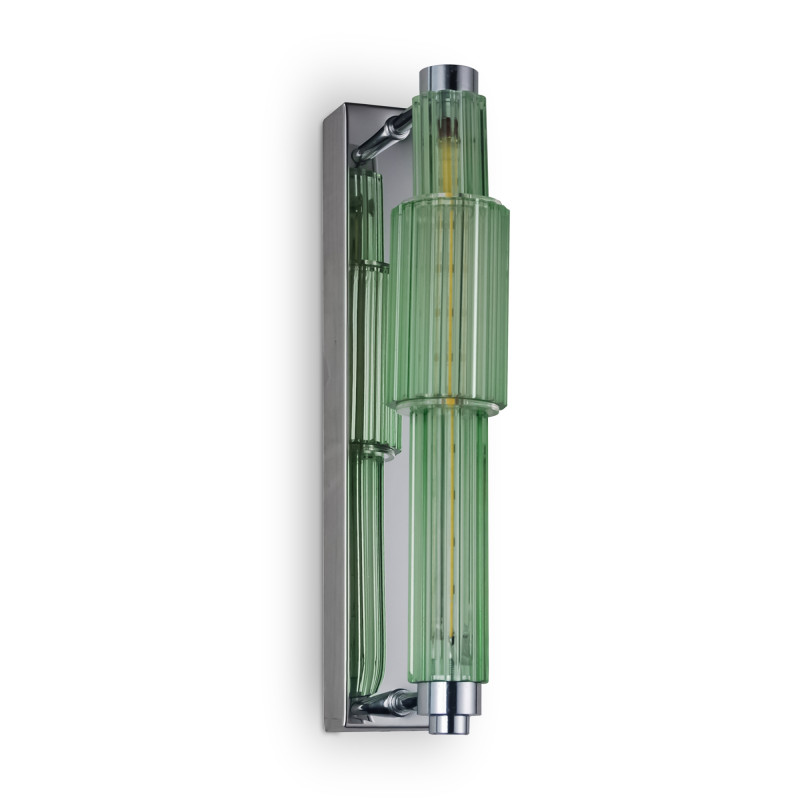 Бра с вертикальным узким плафоном Fuse Crystal Green Хром Зеленый Бра с вертикальным узким плафоном Fuse Crystal Green Хром Зеленый в Волгограде | Loft Concept
