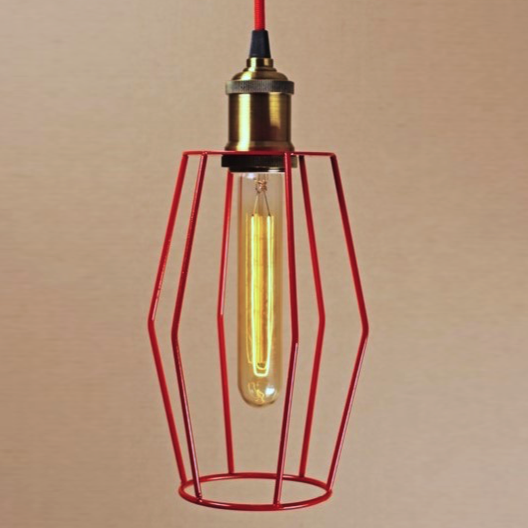 Подвесной светильник Wire Cage Pendant Spauk Red Красный Подвесной светильник Wire Cage Pendant Spauk Red Красный в Волгограде | Loft Concept