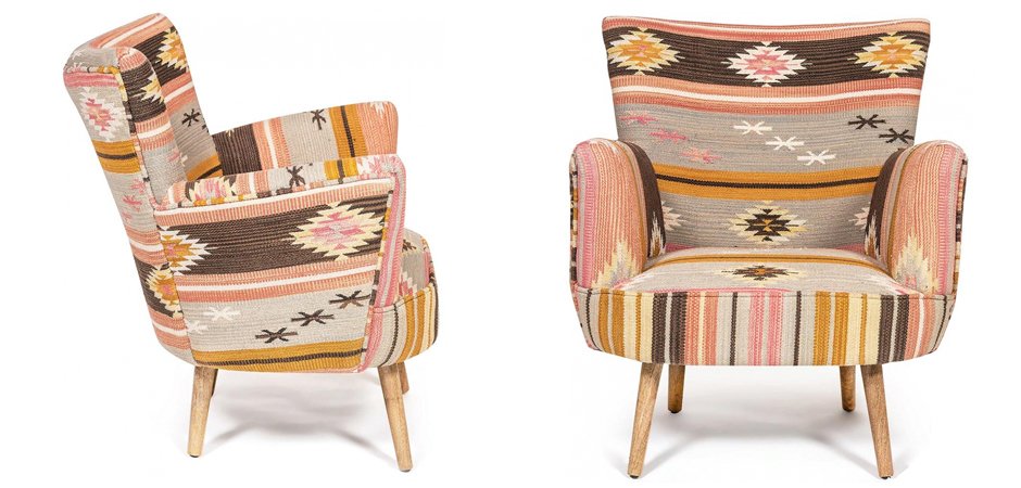 Кресло KELIM Pattern Brown Chair II Кресло KELIM Pattern Brown Chair II - Loft-Concept в Волгограде