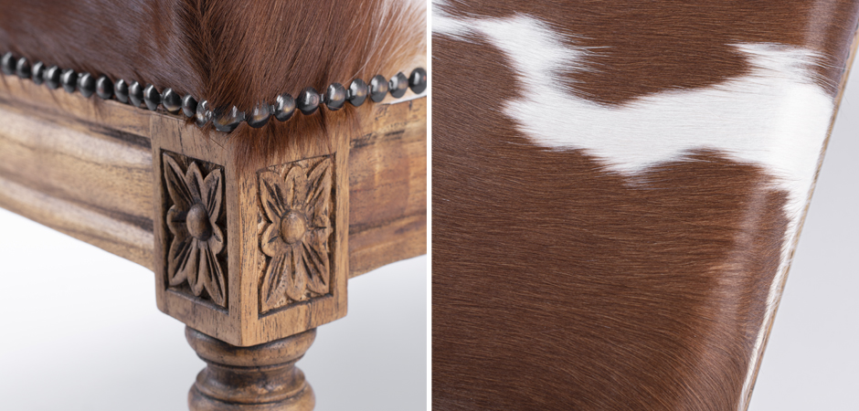Пуф коричневая натуральная шкура Louie Cowhide Ottoman Пуф коричневая натуральная шкура Louie Cowhide Ottoman - Loft-Concept в Волгограде