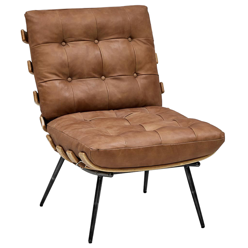 Кресло Philbert Chair brown leather Коричневый Кресло Philbert Chair brown leather Коричневый в Волгограде | Loft Concept