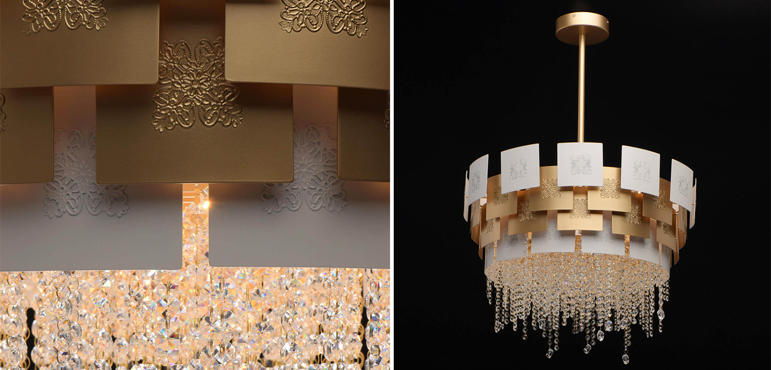 Люстра Engraving Plates White Gold - фото