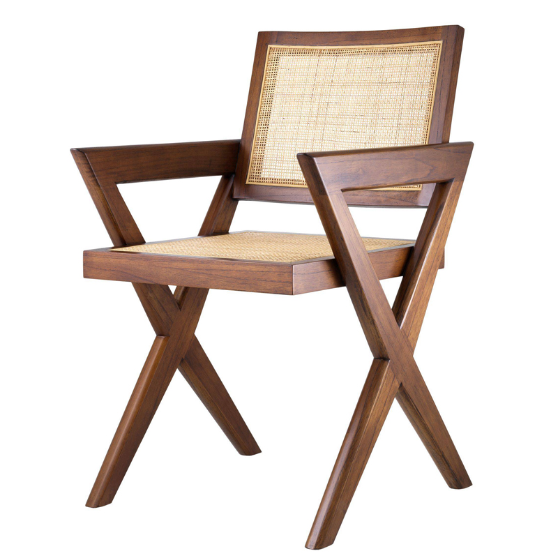 Стул Eichholtz Dining Chair Augustin brown Коричневый Бежевый Стул Eichholtz Dining Chair Augustin brown Коричневый Бежевый в Волгограде | Loft Concept