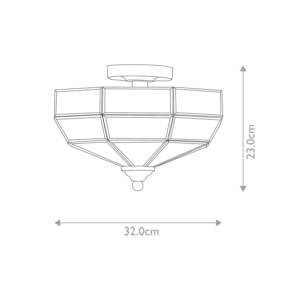 Потолочный светильник шестигранной формы с прозрачными стеклянным плафоном Elstead Lighting в Волгограде