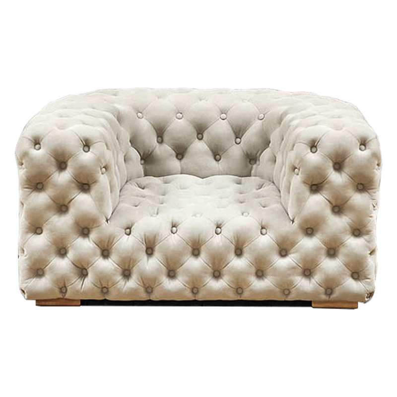 Кресло Soho Tufted Milk Armchair Молочный Кресло Soho Tufted Milk Armchair Молочный в Волгограде | Loft Concept