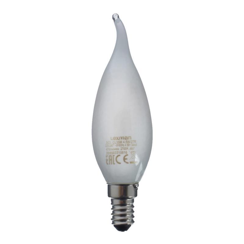 Белая матовая Свеча LED E14 4.5 W Белый Белая матовая Свеча LED E14 4.5 W Белый в Волгограде | Loft Concept