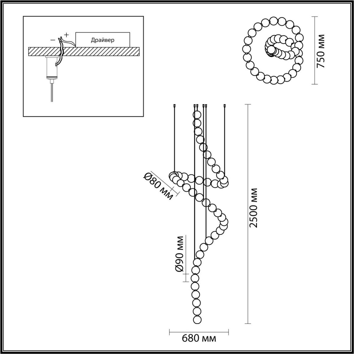 Большая светодиодная люстра Crystal Globule Spiral Золото Большая светодиодная люстра Crystal Globule Spiral Золото в Волгограде