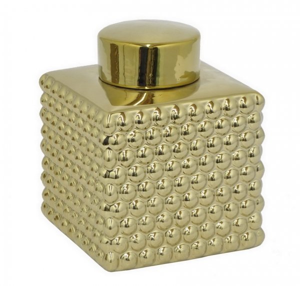 Сосуд с крышкой Chaplet Gold Small Золотой Сосуд с крышкой Chaplet Gold Small Золотой в Волгограде | Loft Concept