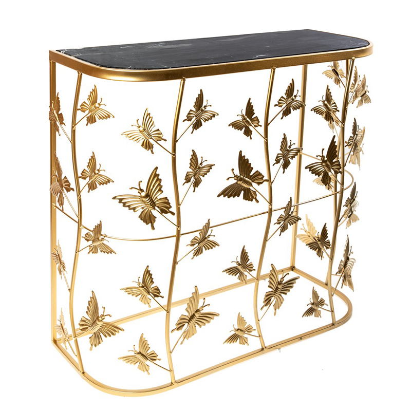 Консоль Gold Butterfly чёрный мрамор Золотой Черный Мрамор Nero Консоль Gold Butterfly чёрный мрамор Золотой Черный Мрамор Nero в Волгограде | Loft Concept