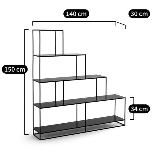 Ступенчатый стеллаж Menzie Steps Metal Rack Black Ступенчатый стеллаж Menzie Steps Metal Rack Black в Волгограде