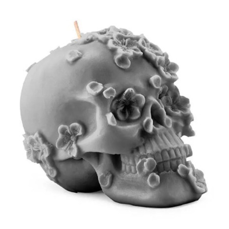 Свеча Gray Flowers Skull Серый Свеча Gray Flowers Skull Серый в Волгограде | Loft Concept