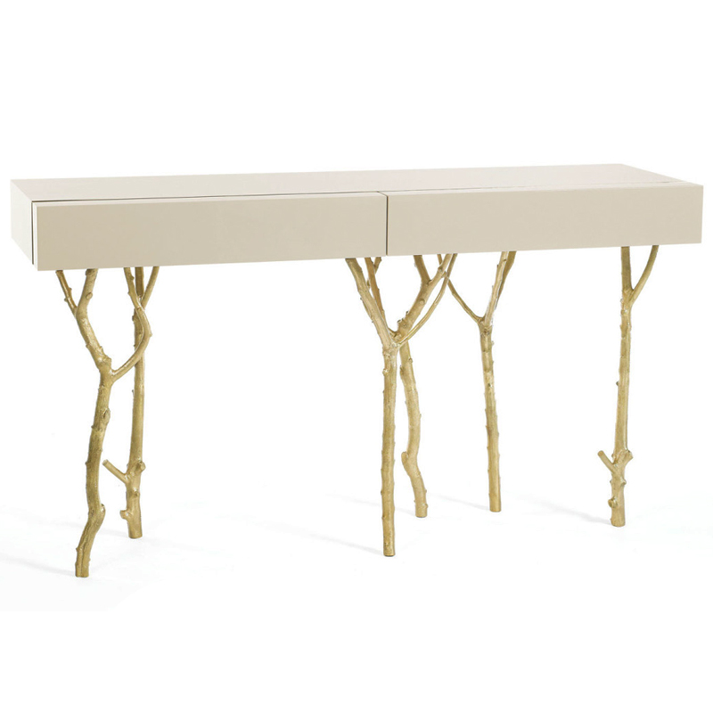 Консоль Fig Tree CONSOLE Ginger and Jagger Золотой Белый Консоль Fig Tree CONSOLE Ginger and Jagger Золотой Белый в Волгограде | Loft Concept