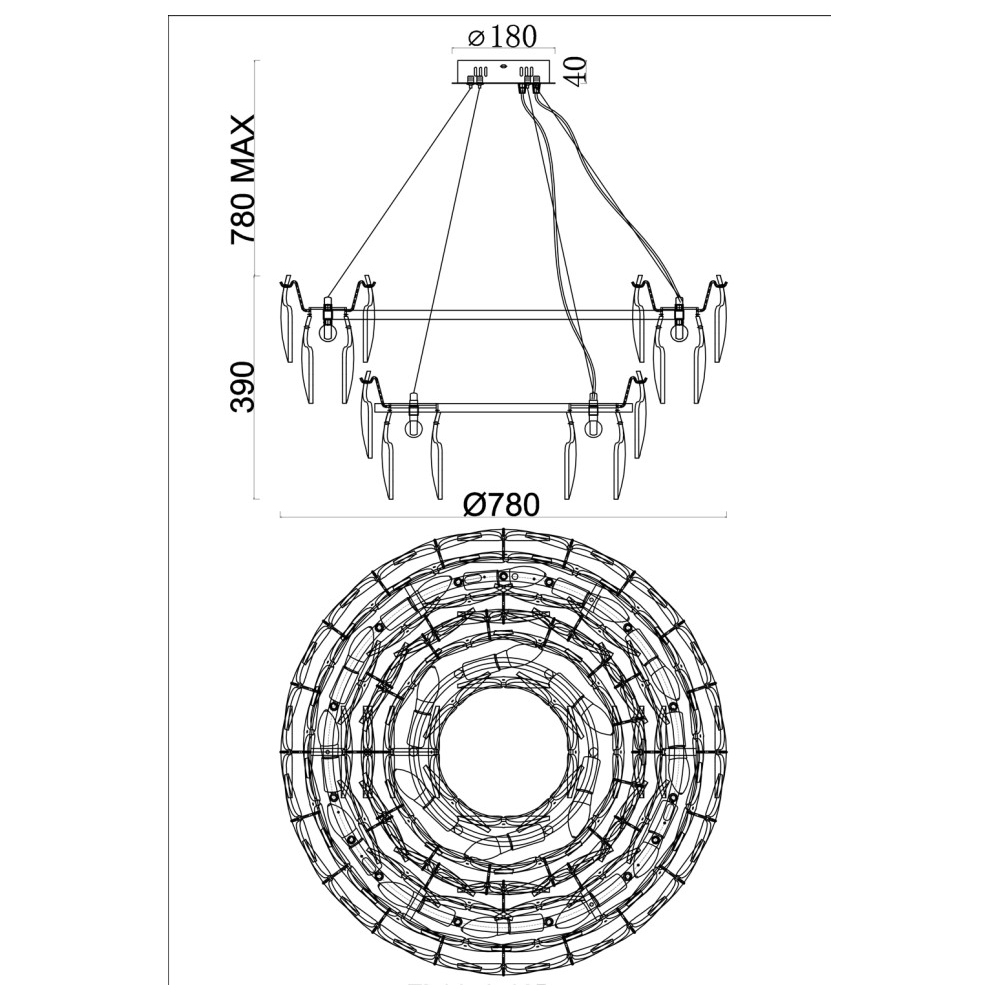 Люстра с многослойными элементами в виде лепестков Embodiment в Волгограде