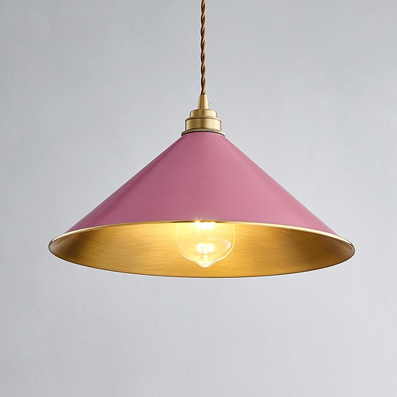 Подвесной светильник Cone Factory filament Pink Розовый пастельный Латунь Подвесной светильник Cone Factory filament Pink Розовый пастельный Латунь в Волгограде | Loft Concept