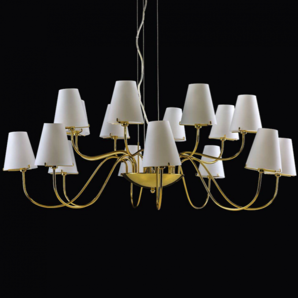 Люстра Imperial Chandelier 16 Глянцевое золото Белый Люстра Imperial Chandelier 16 Глянцевое золото Белый в Волгограде | Loft Concept