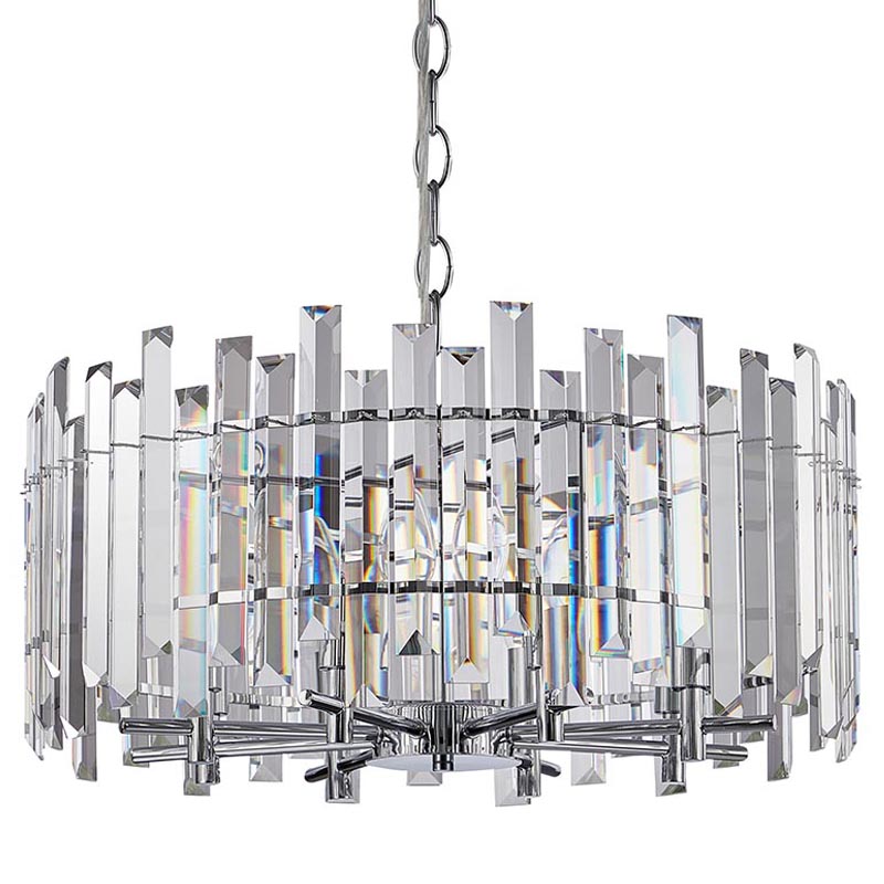 Люстра Langley Chandelier chrome 60 Хром Прозрачный Люстра Langley Chandelier chrome 60 Хром Прозрачный в Волгограде | Loft Concept