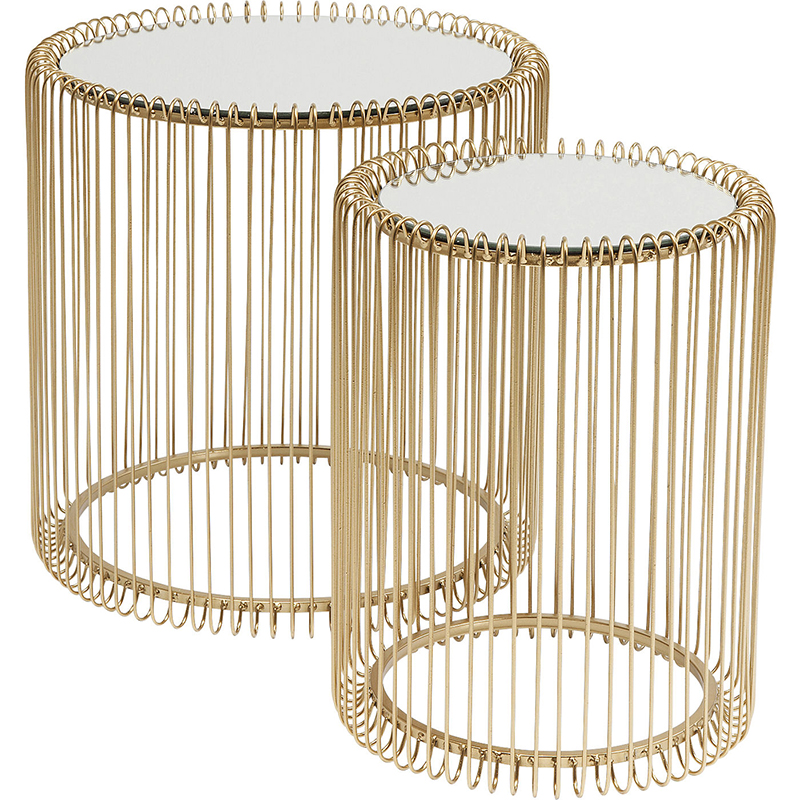 Комплект приставных столов Mirror Surface Brass Tables Латунь Зеркало Комплект приставных столов Mirror Surface Brass Tables Латунь Зеркало в Волгограде | Loft Concept