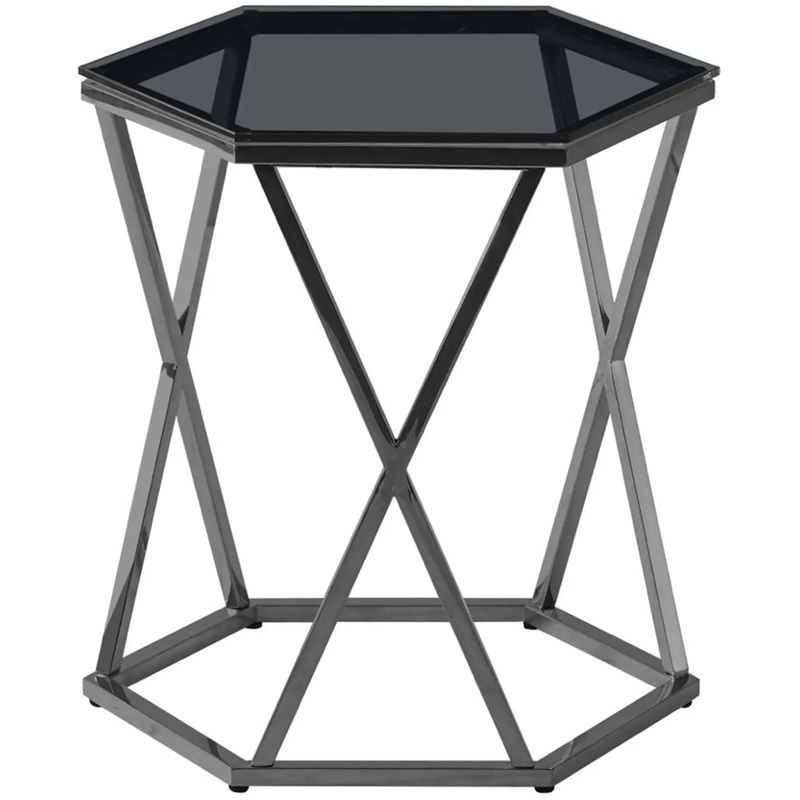 Стол приставной Ormando Collection Dark Chrome №2 Темный хром Стекло Смок Стол приставной Ormando Collection Dark Chrome №2 Темный хром Стекло Смок в Волгограде | Loft Concept