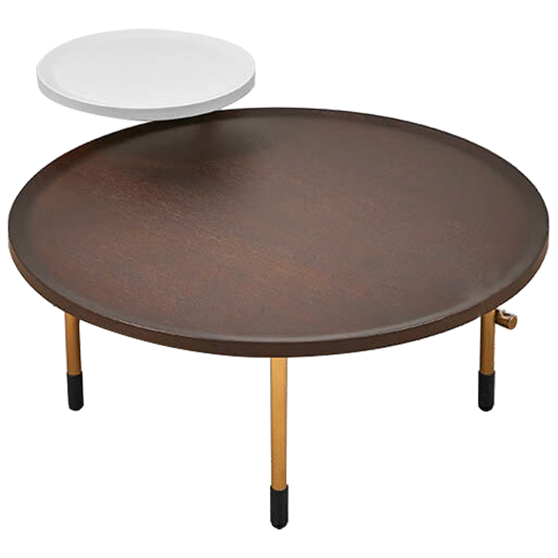 Кофейный стол Alastair Double Round Table Золотой Коричневый Белый Кофейный стол Alastair Double Round Table Золотой Коричневый Белый в Волгограде | Loft Concept
