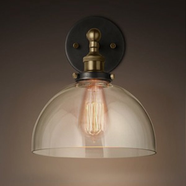 Бра Factory Filament Glass Dome Sconce Прозрачный Бронза Черный Бра Factory Filament Glass Dome Sconce Прозрачный Бронза Черный в Волгограде | Loft Concept