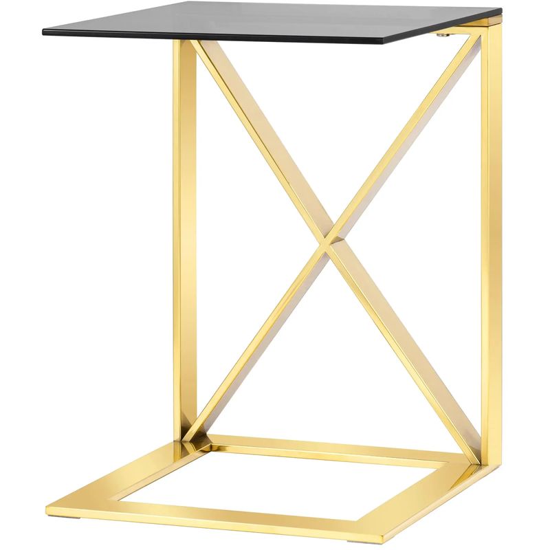 Стол приставной Lanzheron Collection Gold Золотой Стекло Смок Стол приставной Lanzheron Collection Gold Золотой Стекло Смок в Волгограде | Loft Concept