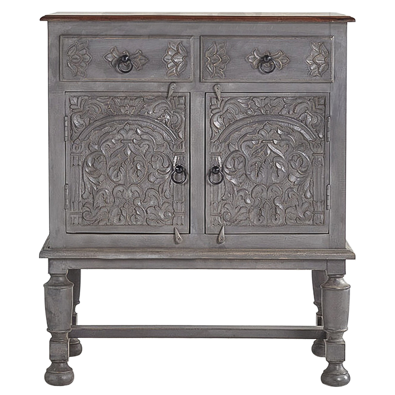 Комод Indian Antique White Furniture Chest of Drawers Amit серый Серый Коричневый Комод Indian Antique White Furniture Chest of Drawers Amit серый Серый Коричневый в Волгограде | Loft Concept