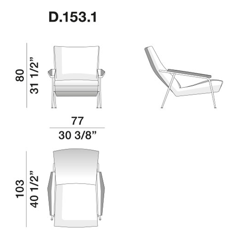 Дизайнерское кресло с подлокотниками Gio Ponti D.153.1 Armchair Дизайнерское кресло с подлокотниками Gio Ponti D.153.1 Armchair в Волгограде