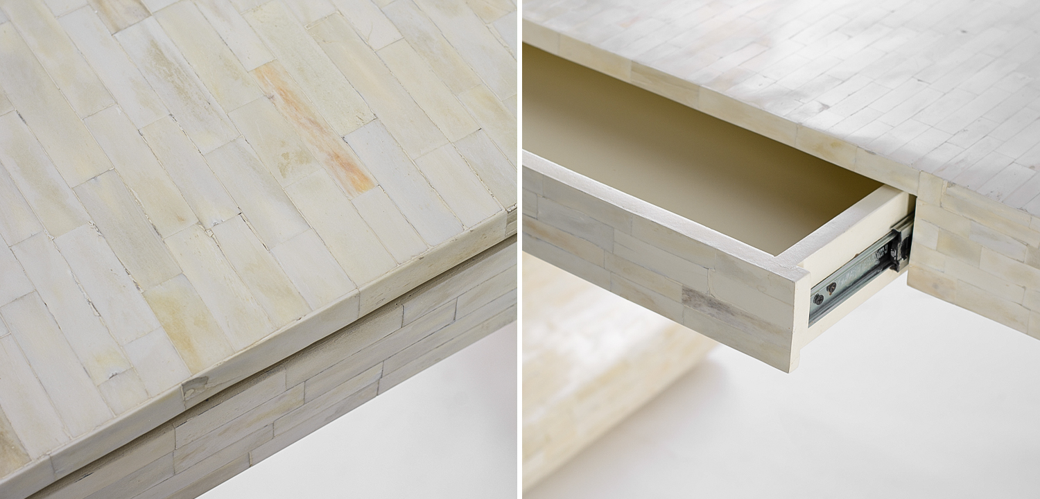 Стол рабочий Bone Inlay Table white - фото