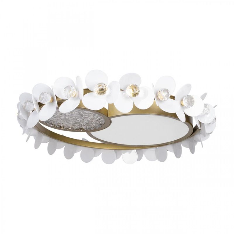 Потолочный светильник Белые Цветы White Flowers Ceiling lamp D 56 Белый Золотой Потолочный светильник Белые Цветы White Flowers Ceiling lamp D 56 Белый Золотой в Волгограде | Loft Concept
