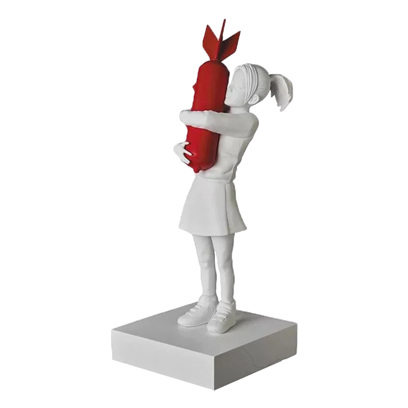 Статуэтка Banksy Bomb Hugger Sculpture Red Белый Красный Статуэтка Banksy Bomb Hugger Sculpture Red Белый Красный в Волгограде | Loft Concept