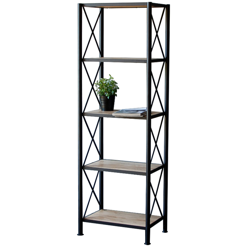 Стеллаж Pheobe Industrial Metal Rust Rack Черный Древесина Стеллаж Pheobe Industrial Metal Rust Rack Черный Древесина в Волгограде | Loft Concept