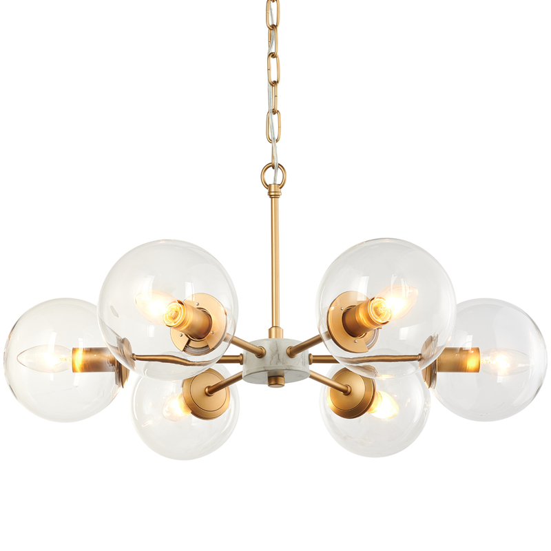 Люстра Monique Chandelier 65 Золотой Белый Прозрачный Люстра Monique Chandelier 65 Золотой Белый Прозрачный в Волгограде | Loft Concept