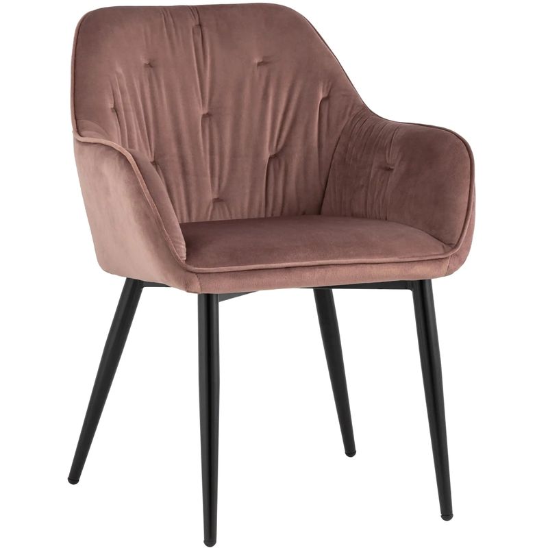 Стул CHANTAL Chair капитоне Пыльно-Розовый Велюр Розовый пастельный Черный Стул CHANTAL Chair капитоне Пыльно-Розовый Велюр Розовый пастельный Черный в Волгограде | Loft Concept
