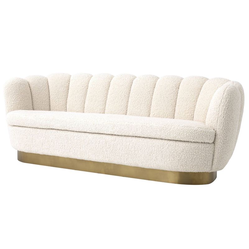 Диван Eichholtz Sofa Mirage faux shearling Белый Латунь Диван Eichholtz Sofa Mirage faux shearling Белый Латунь в Волгограде | Loft Concept