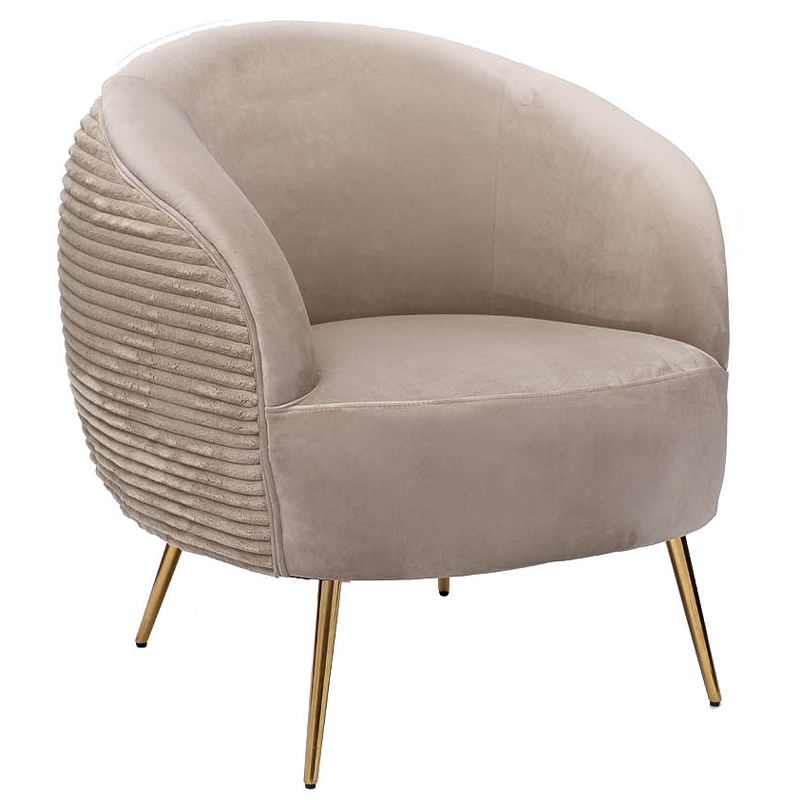 Кресло Ffion Armchair Бежево-серый Золотой Кресло Ffion Armchair Бежево-серый Золотой в Волгограде | Loft Concept