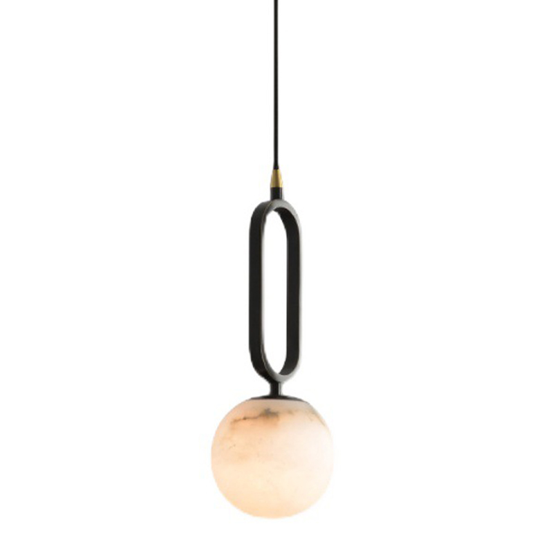 Подвесной светильник Reine Marble Hanging Lamp Черный Белый Мрамор Bianco Латунь Подвесной светильник Reine Marble Hanging Lamp Черный Белый Мрамор Bianco Латунь в Волгограде | Loft Concept
