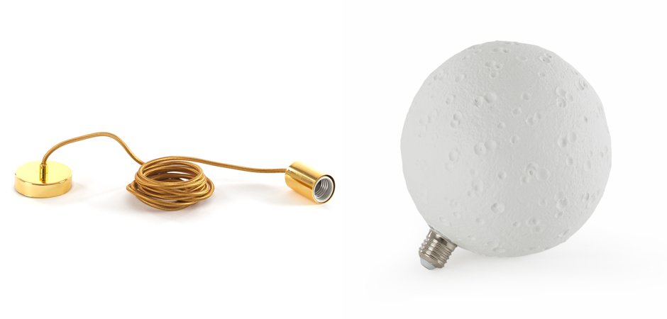 Подвесной светильник Seletti Moon Bulb Big Подвесной светильник Seletti Moon Bulb Big - Loft-Concept в Волгограде