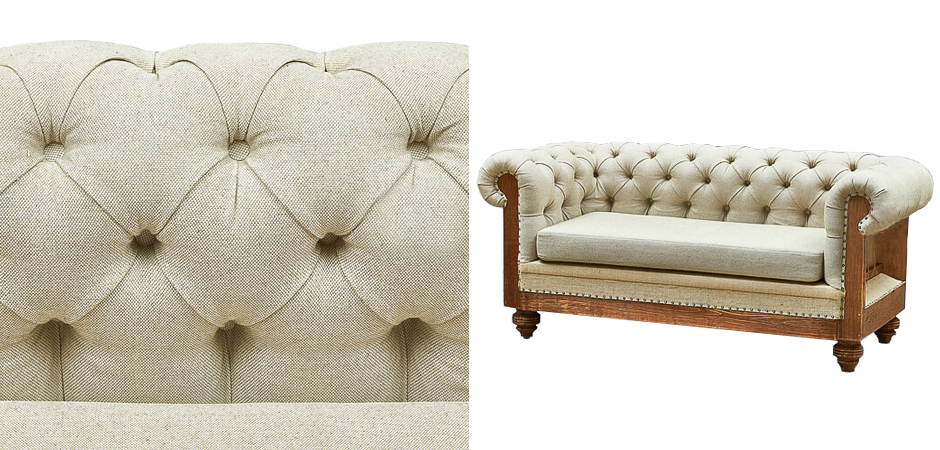 Диван Deconstructed Chesterfield Sofa double Ivory Linen Диван Deconstructed Chesterfield Sofa double Ivory Linen - Loft-Concept в Волгограде