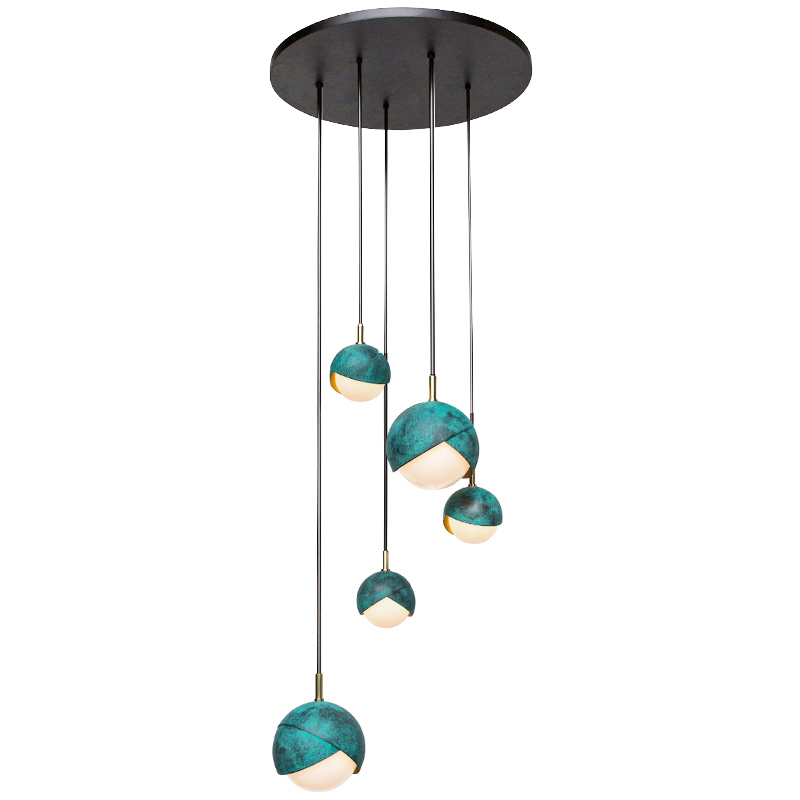 Люстра Trella studio BENEDICT PENDANT 5 Бирюзовый Белый Черный Люстра Trella studio BENEDICT PENDANT 5 Бирюзовый Белый Черный в Волгограде | Loft Concept