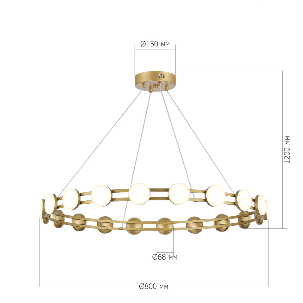 Люстра кольцевая с круглыми светодиодными источниками света Maxine Light в Волгограде