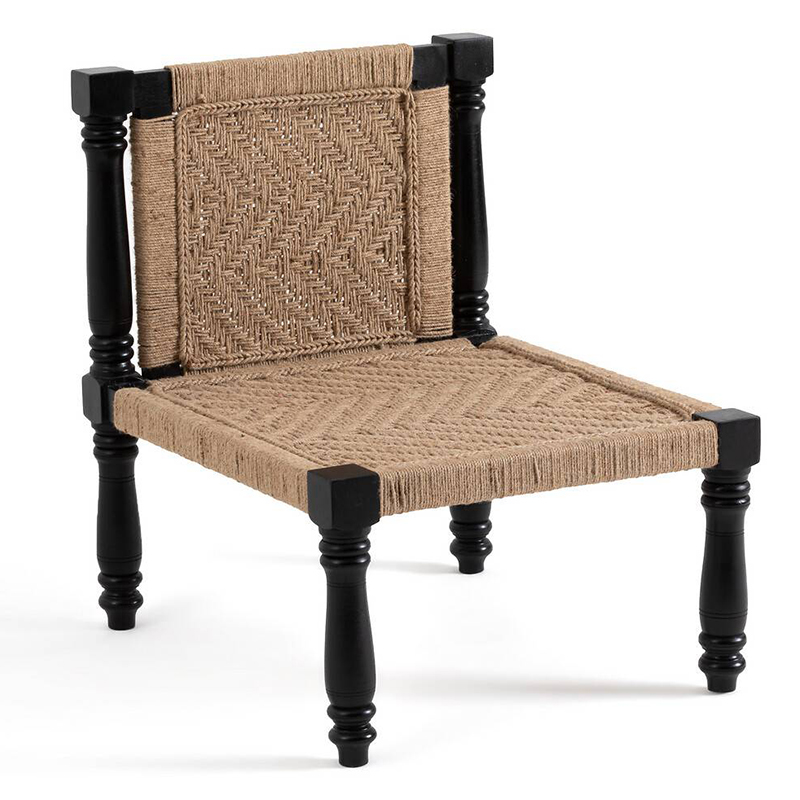Кресло Didrik Wicker Armchair Черный Коричневый Кресло Didrik Wicker Armchair Черный Коричневый в Волгограде | Loft Concept