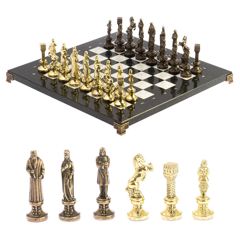 Шахматы Ренессанс из бронзы с доской из натуральных камней Decorative Thematic Chess Золотой Бронза Черный Белый Шахматы Ренессанс из бронзы с доской из натуральных камней Decorative Thematic Chess Золотой Бронза Черный Белый в Волгограде | Loft Concept